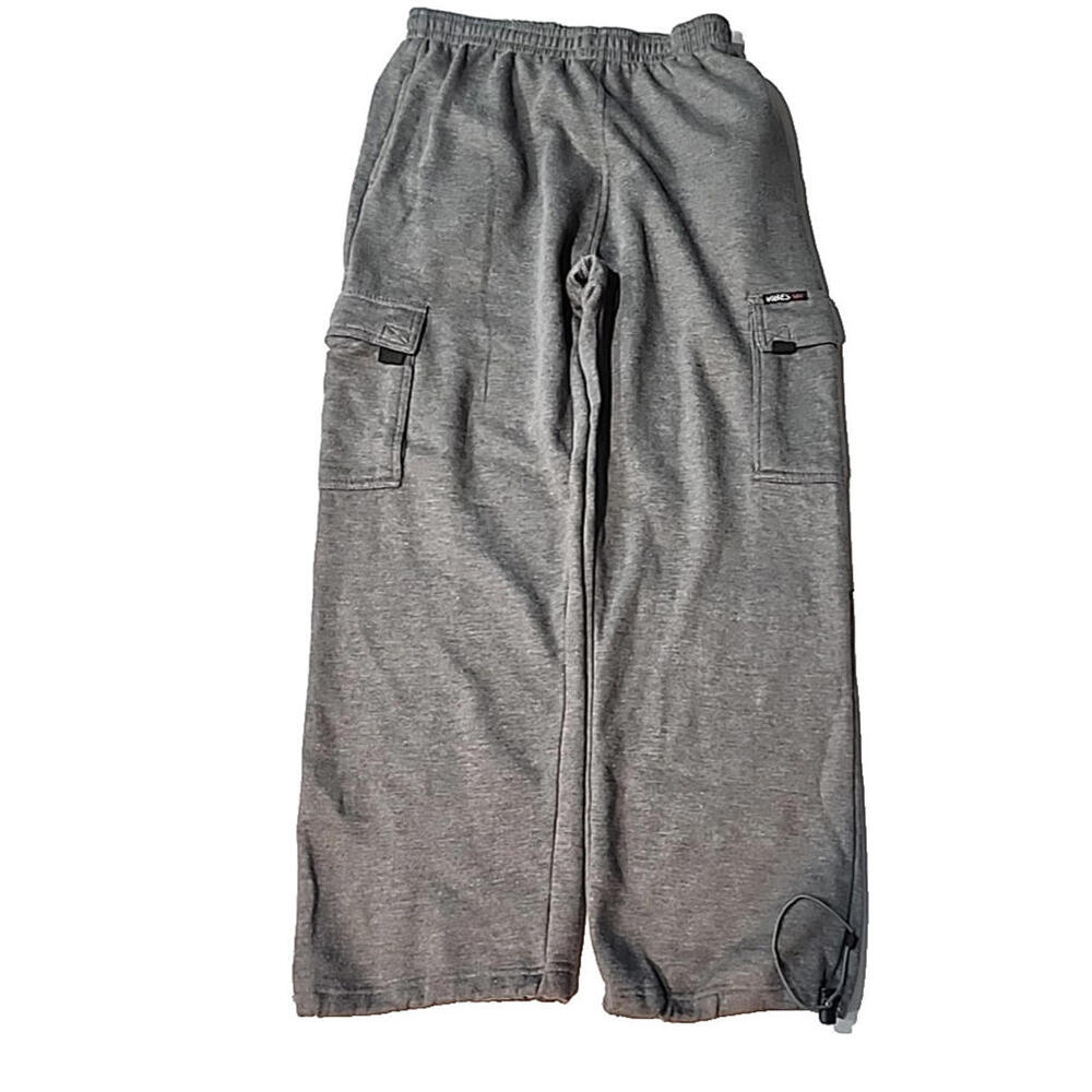 Vintage Y2K Vibes Cargo Sweatpants Sport Men’s Gray Warm Up Medium 30/32W 30L